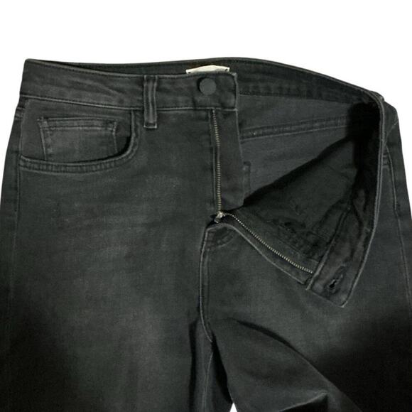 L’Agence High Rise Straight Leg Black Distressed Raw Hem Jeans Women’s 29 - Picture 5 of 11